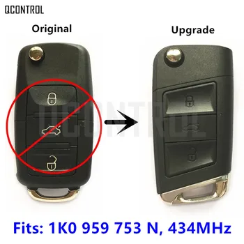 QCONTROL Upgrade bez ključa Remote Key za ŠKODA Octavia/Divan/Yeti Auto Control 1K0959753N / 1K0 959 753 N 434MHz
