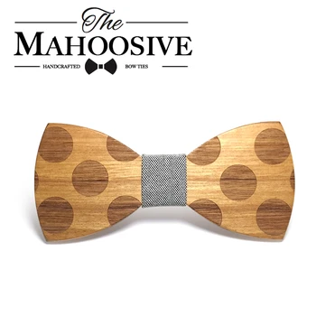 Mahoosive Novost Solid Dot Wood Kravata Za Muškarce Klasični Drveni Čizme Kravate Kreativni Ručni Rad Leptir Stablo Kravata Гравата