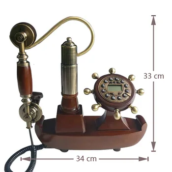 Europa кордл drveni starinski telefon fiksni telefon i starinski ugrađen fiksni telefon telefonski brod za kućni ured dnevni boravak