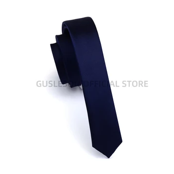 GUSLESON super tanka kravata 3 cm satiny crvena žuta crna čvrste veze ručni rad moda muškarci su mršavi i usku kravatu za vjenčanje