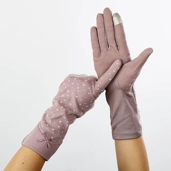 Novi ženski srednji dugi stil vožnje rukavice godina krema za sunčanje protuklizni zaslon osjetljiv na dodir prozračna pamučna Варежка dužine 28 cm