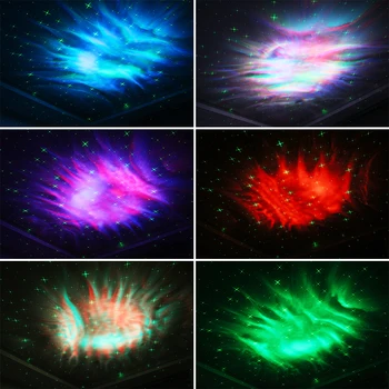 ALIEN LED Colorful Starry Sky Night Light projektor Cross Star Laser Galaxy Božić Kids Room Party Sound Active Nebula Cloud Lamp