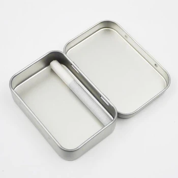 1pc mini prijenosni Silver metal pravokutni prazan zid banke kutija kontejneri kutija mali kit za pohranu dom organizator udoban