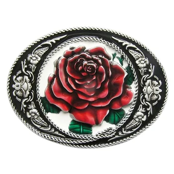 Maloprodaja Zapadna ruža cvijet kopče remena buckle-3D059 Besplatna dostava