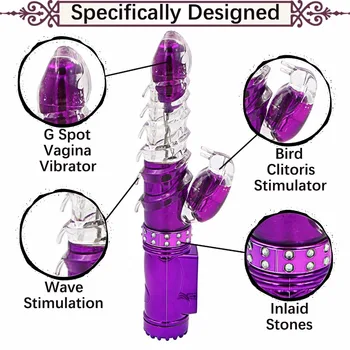 Punjive revolving obostrani vibratori G Spot za žene klitoris pička Zec dildo sex igračke za žene sex machine