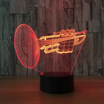 Alat cijev 3d LED Night Light 7 promjena boje stol lampe za glazbene instrumente interijera uređenje doma
