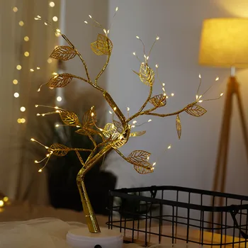 LED Night Light mini Božićno drvce bakrena žica гирлянда lampa za kuću djeca spavaća soba dekor Vila granulo odmor