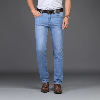 Brand SULEE muškarci proljeće ljeto stil Utr tanki traper pamuk uzročno-istražne hlače dakle, klasicni Jean za muškarce duge hlače 28-40