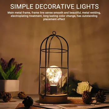 Umjetnost željeza šuplje klasicni dekor lampe LED bakrena žica lampe Night Light uređenje doma pokloni mali stolić svjetlo s baterijom