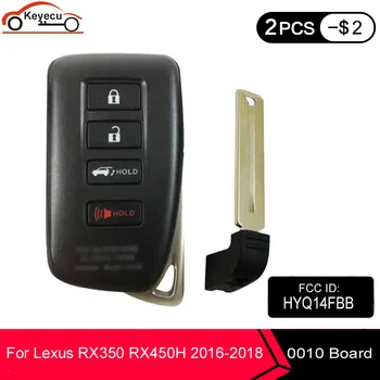 KEYECU Smart Remote Control Car Key 314.3 Mhz 4 gumba 8A čip za Lexus RX350 RX450H 2016-2018 FCC-a: HYQ14FBB 0010 G Board
