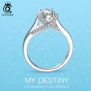 ORSA JEWELS Top Brand vjenčano prstenje za žene sada čisto (eng. sterling) srebro 925 vjenčanja vjenčani prsten mladenka fin nakit SR251