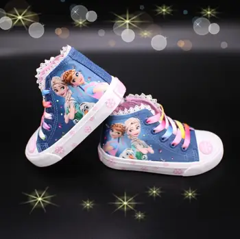 Djevojke zamrznute Elsa princeza platnu cipele djeca nisko montažni rez tenisice crtani soft casual cipele veličine 26-37