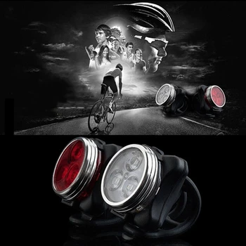 Vanjski bicikl vodootporan COB 3 LED USB-punjive 4 načina bicikl noć rideFront glavu fenjer i straga stražnja svjetla