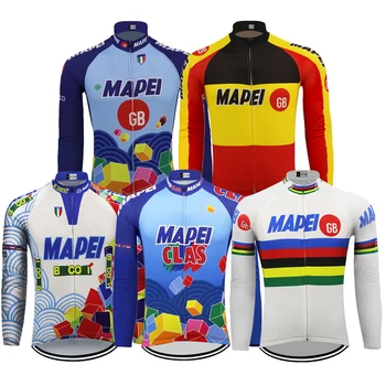Mapei Cycling Jersey winter fleece and no muška fleece toplo biciklistička odjeća dugih rukava maillot ciclismo mtb