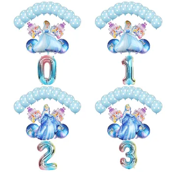 16 kom./lot princeza Pepeljuga baloni 32-inčni broj Baby shower folije vedra rođendan uređenje dječje igračke djevojka глобос