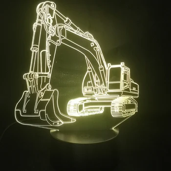 Inženjering strojevi i bageri 3D lampa dekorativni shuttle za tinejdžer Usb Led Night Light lampa Bluetooth zvučnik baza