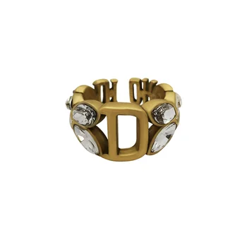 2021 novi retro gotička D-word Cirkon brončanog otvoreni prsten za žene moda korejski nakit luksuzni poklon visoke razine neobično prsten djevojka