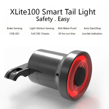 XLITE100 bicikl svjetiljku bicikl dugo svjetlo Auto Start / Stop kočnice istraživanja IPx6 vodootporna LED punjenja Biciklizam dugo svjetlo