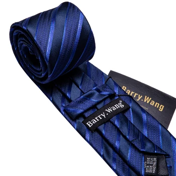 Nova Moda Luksuzni Brand Plava Prugasta Svilene Kravate Darove Za Muškarce Vjenčanje Kravate.Wang Kravate Rupčići Setovi Za Poslovanje Mladoženja
