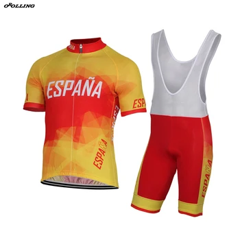 Nove boje Klasična Španjolska Pro Cycling Team Set Customized Mountain Road Race ORROLLING