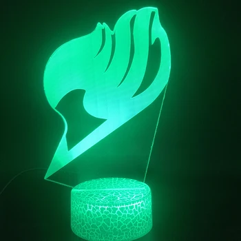Fairy Tail 3D Lamp Cool Festival Gift for Teenage Bright Base Nightlight Visual Light Effect Dropship Led Night Light Lamp