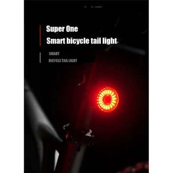 Smart Brake Bike Rear Svjetla Auto Sensing USB Cycling Tail Light IPX6 vodootporno stražnje svjetlo za bicikl sa dodacima