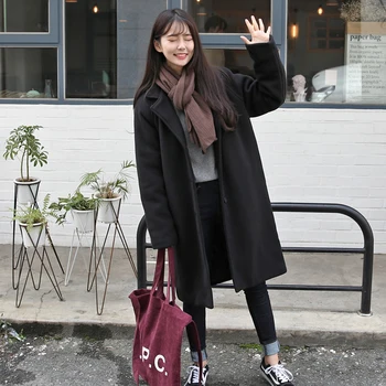 Ženski kaput novi casual koreanska verzija poboljšanje u dugi kaput moda kaput žena velike veličine однобортный