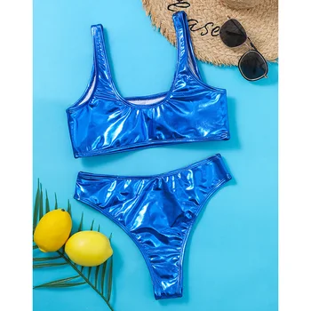 INGAGA Push Up bikini kupaći kostimi бандо kupanje žene sjajna Biquini kupanje srednje struka bikini set 2021 nova plaža odjeća