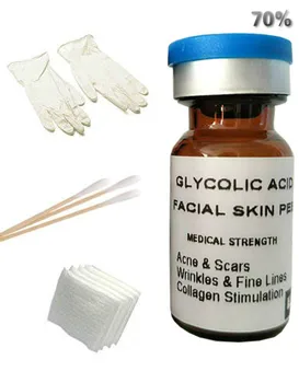 Glikolna kiselina 70% Peel AHA profesionalni kemijski piling za akne, masnu kožu, bore, fine linije smeđe mrlje, akne velike pore