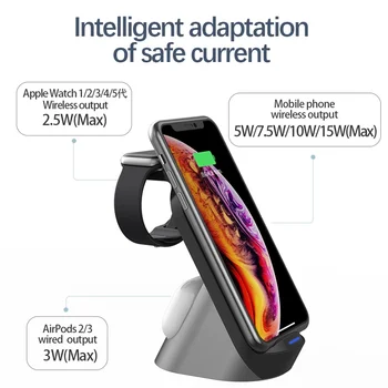 Tongdaytech 15W Qi bežični punjač za Iphone XS 8 11 12 Pro Max bežično punjenje postaja za Apple Watch Airpods 6 5 4 3 2 1