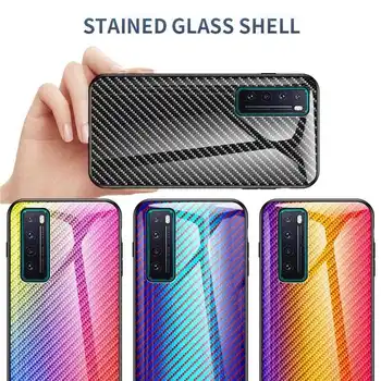 KatyChoi Fiber Pattern Glass Case za Huawei Nova 7 6 SE 7 5 Pro 4e 3e 3i 4 2i torbica za telefon