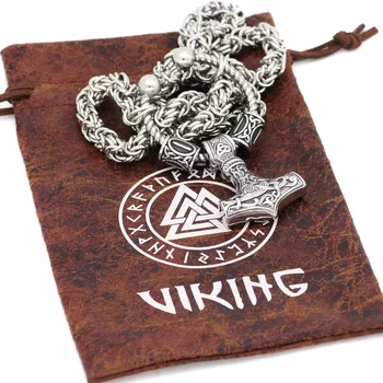 VikingCeltic Nordic viking mjolnir nehrđajućeg čelika Thor čekić ogrlica za čovjeka-kralj lanca