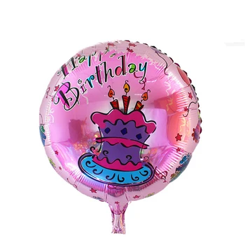 Novi dolazak 18 cm 50 kom./lot Sretan rođendan balon roza torta okrugle balone proslava stranke ukras