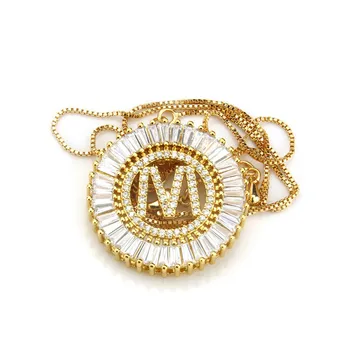 Hip-hop zlatne boje kubni cirkonij 26 slova privjesak ogrlice za muškarce žene modni nakit abeceda ogrlicu s colar Feminina Z4