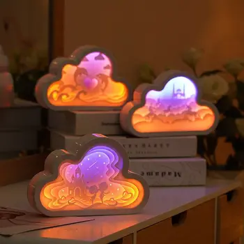 Kreativne 3D oblaka papir navoj svjetlo USB spavaća soba noćni Jednorog noćno svjetlo uređenje doma rasvjeta vjenčanja poklon za Rođendan