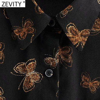 Zevity Proljeće 2021 ženska moda leptir ispis svakodnevni bluza office dame dugi rukav Poslovna košulja moderan ženska košulja vrhovima LS7479