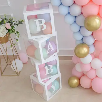 DIY 26 pismo baloni kutija transparentno ime kutija prve 1. rođendan dekor tjestenine baloni kutija Baby Shower baloni isporuke