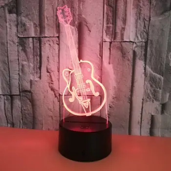 Moda 3D LED USB rasvjetu kabel kreativni glazba gitara u obliku srca Music Home Party dekorativni noćno svjetlo šaren lampe za čitanje