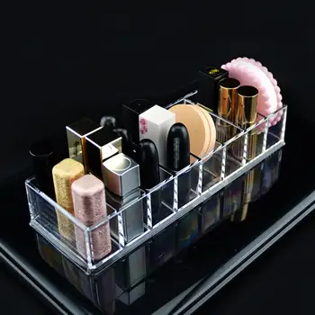 Prozirni prozirni akril-make-up kozmetička organizator držač za nakit prikaz Box kupaonica kovčeg za pohranu s 8 končanica