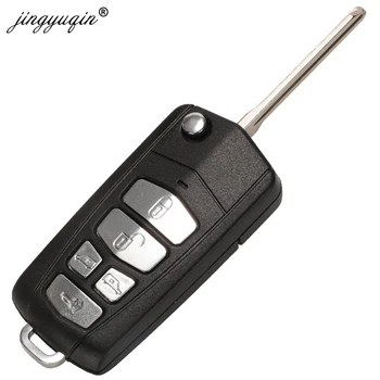 Jingyuqin Modified Flip Folding Key Case Cover For Hyundai Fit KIA Sedona Upgrade Remote 5 Button Key Fob Shell