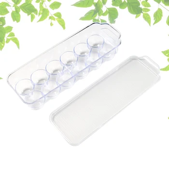 1 kom 12 jaja pladanj obložen prozirni plastični kontejner za skladištenje jaja držač za jaja za hladnjak domaća kuhinja (32.7x11.5x8cm)