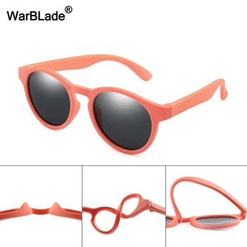 WarBlade Round Slatka Kids Polarized sunčane naočale Boys Girl Children Sun pri odabiru čaše za vino Silicone Safety Baby Shades Eyewear UV400 With Case