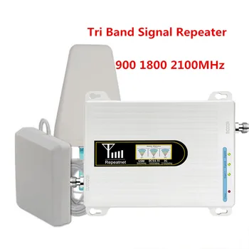 2G 3G 4G Tri Band signalni repeater GSM 900, DCS 1800 WCDMA 2100 cell pojačalo signala za mobilni pojačalo sa LCD zaslonom