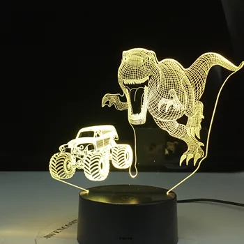 3D LED Night Light lampa dinosaur serija 16 boja 3D Night light daljinski upravljač stolne svjetiljke igračke dar za dijete uređenje doma