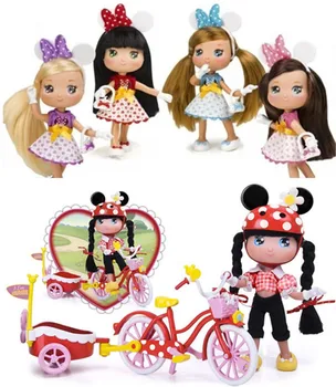 Slatka originalni Španjolska djevojka lutka igračka girl bicikl pas skup model djeca su djeca dar za rođendan