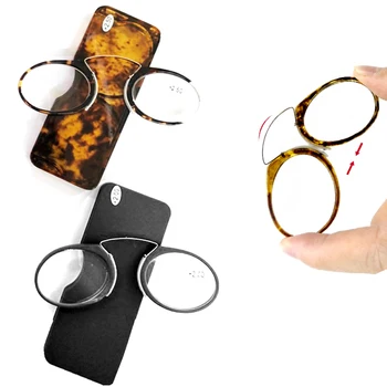 Žene muškarci mini nos clip-on naočale za čitanje tanke savitljive čitatelji prijenosni novčanik u džep optički naočale s футляром
