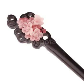 Majčin dan, poklon ručno rezbareni crno stablo žad cvijet Trn za žene Lady kosa štapići igle za kosu kineskom pribor