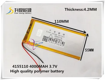 3.7 V 4000mAH 4255110 polymer li-ion / li-ion baterija za tablet PC GPS