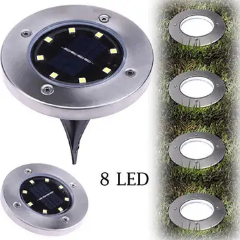 1pcs 8 LED Ground Light Solar Powered Landscape Garden Lawn Lamp похороненный svjetlo vanjski putni лестничный svjetlo sa senzorom