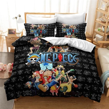 Crni jednodijelni 3d komplet posteljinu deka kit s наволочкой odrasli, djeca dekor spavaće sobe S bračnim krevetom puni Kraljica King Size posteljina
